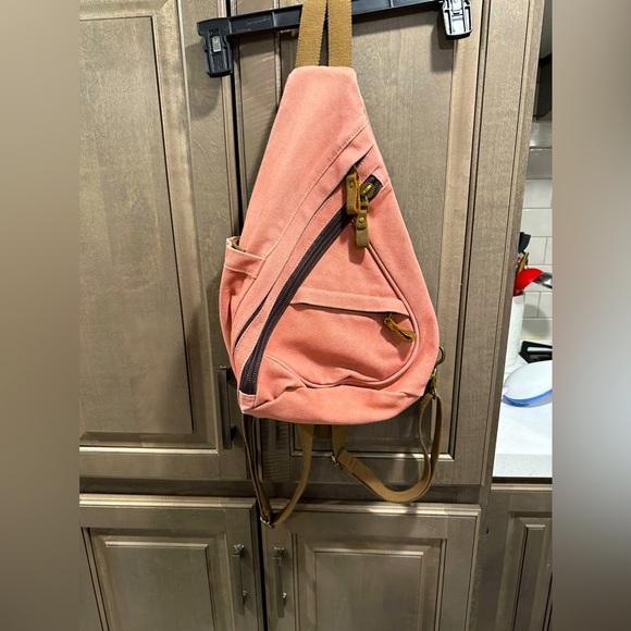 Davan Designs Handbags - Davan Designs Canvas Sling Bag,multifunctional in pink, excellent cond…